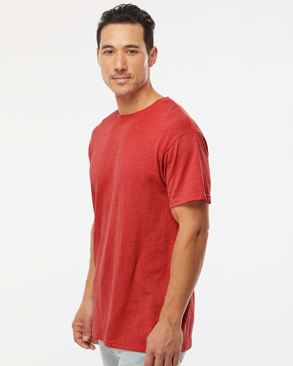 M&O Gold Soft Touch T-Shirt 4800 #colormdl_Heather Red