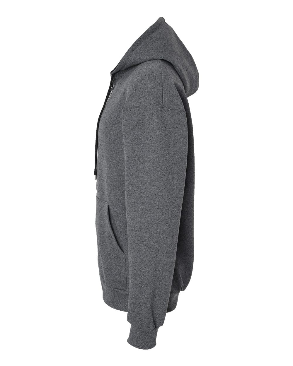 King Fashion Full-Zip Sweatshirt KF9047 #color_Charcoal/ Black