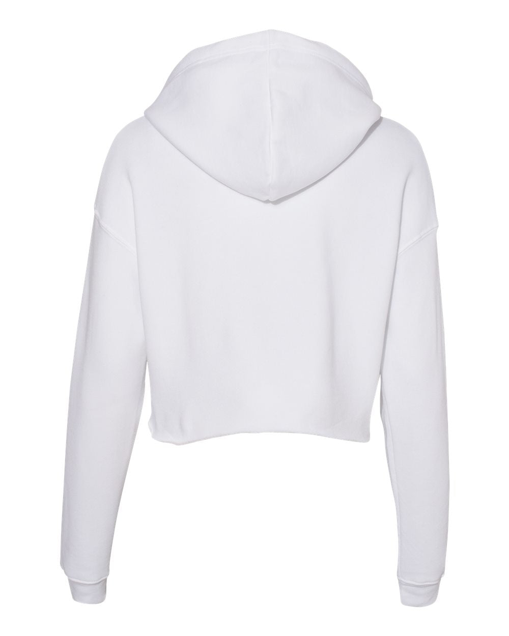 White Color Women's Crop Fleece Hoodie
