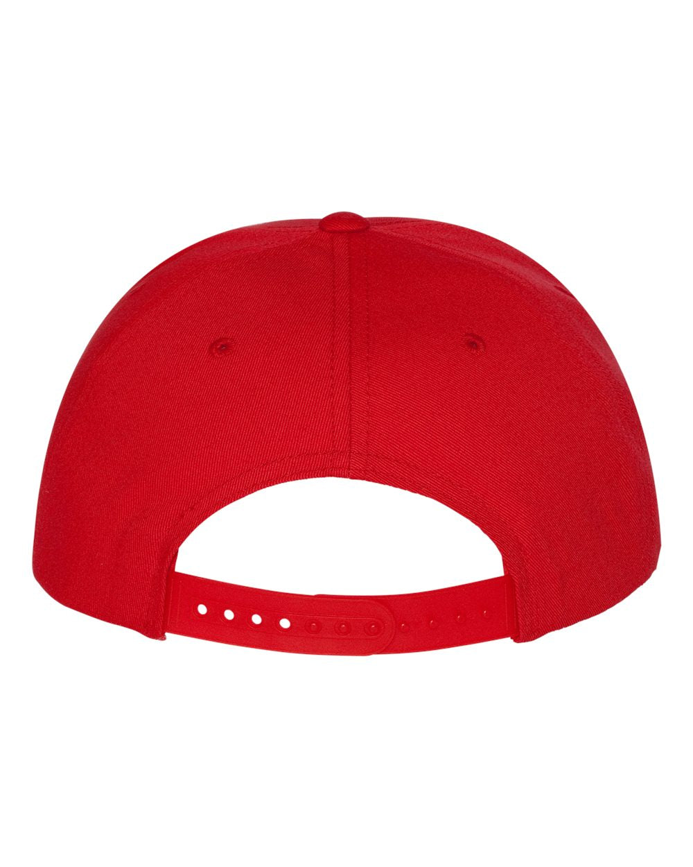 Red Color Flat Bill Cap Back View