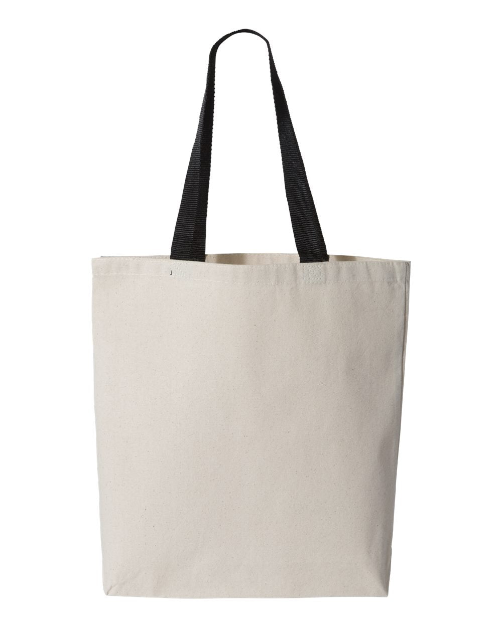 Q-Tees 11L Canvas Tote with Contrast-Color Handles Q4400 #color_Natural/ Black