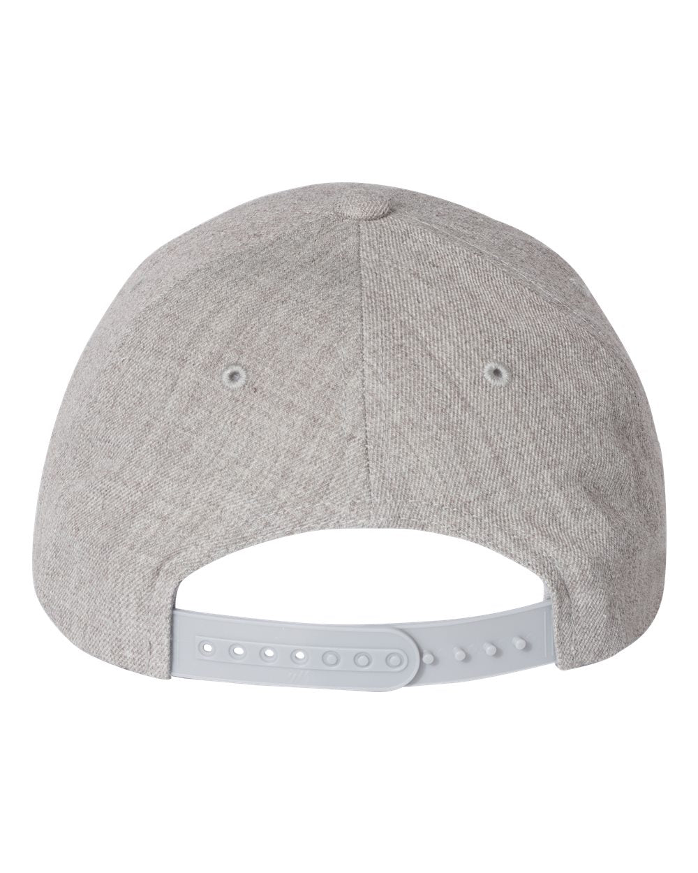 Heather Grey Color Premium Curved Visor Snapback Cap Back View