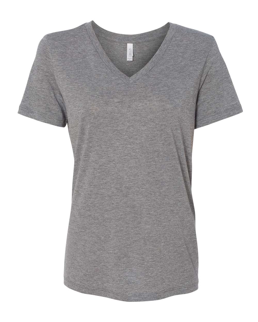 Grey Triblend Color Women's Relaxed Triblend Short Sleeve V-Neck Tee