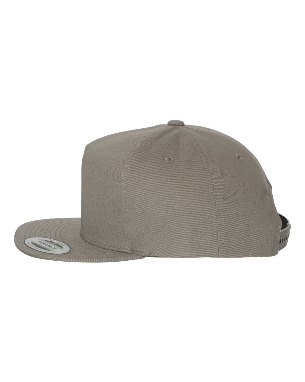 Grey Color Flat Bill Cap Side View
