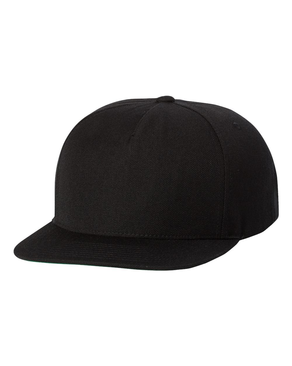Black Color Wool Blend Snapback Cap