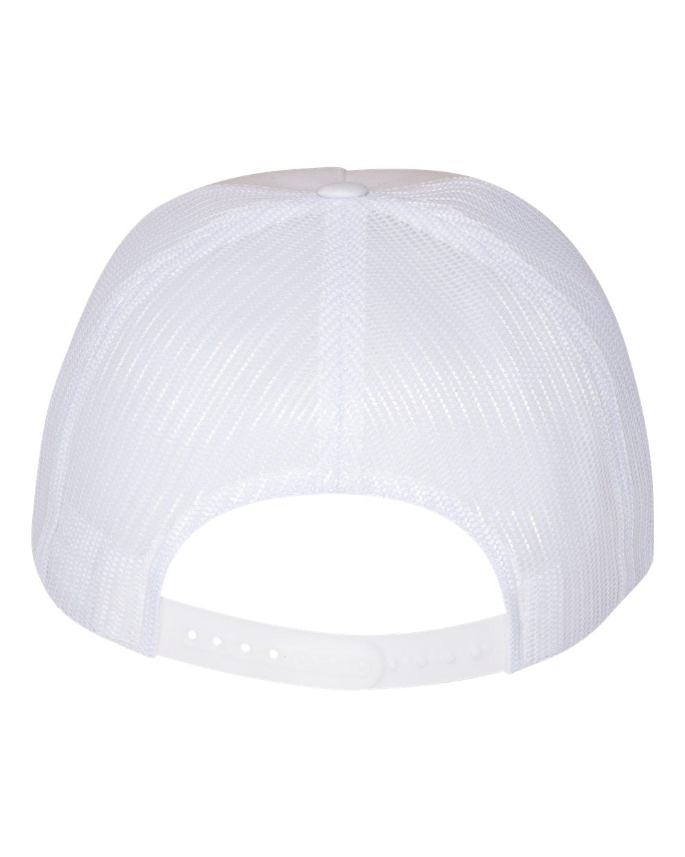 White Color Flat Bill Trucker Cap Back View