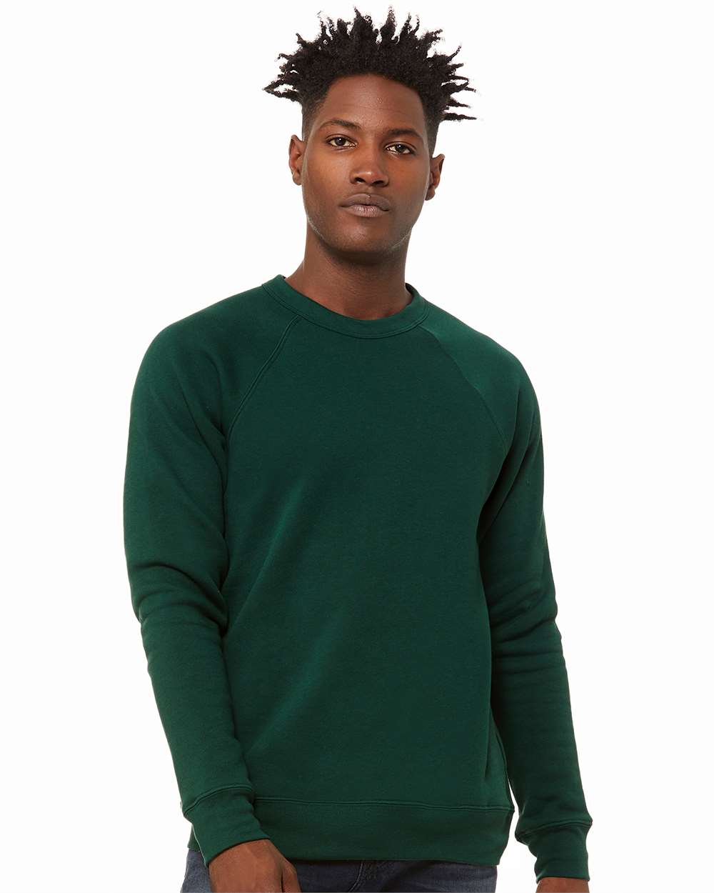 mdl Forest Color Unisex Sponge Fleece Raglan Crewneck Sweatshirt
