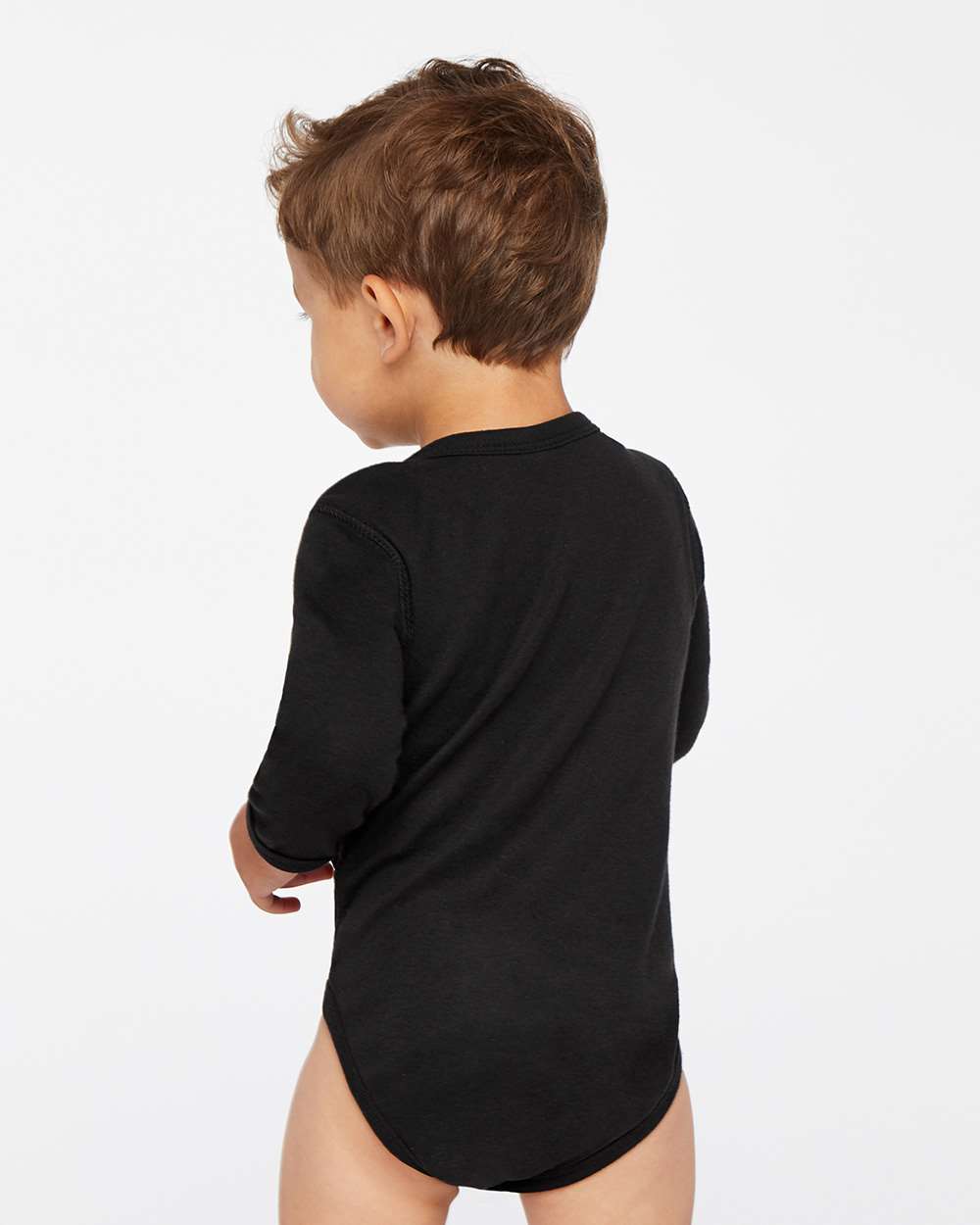 Rabbit Skins Infant Long Sleeve Baby Rib Bodysuit 4411 #colormdl_Black
