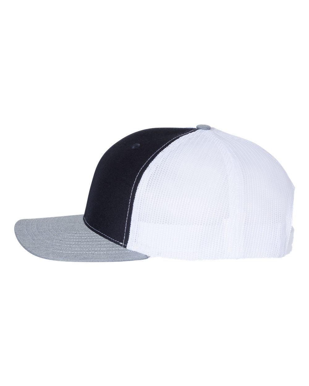 Navy, White and Heather Grey Color Adjustable Snapback Trucker Cap