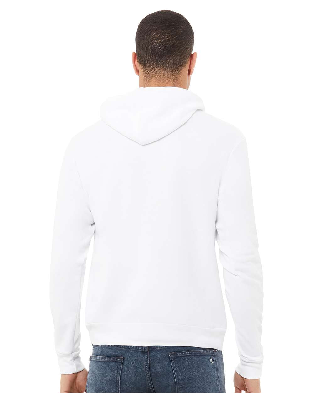 BELLA + CANVAS Unisex Sponge Fleece Hoodie 3719 mdl White Color Unisex Sponge Fleece Hoodie