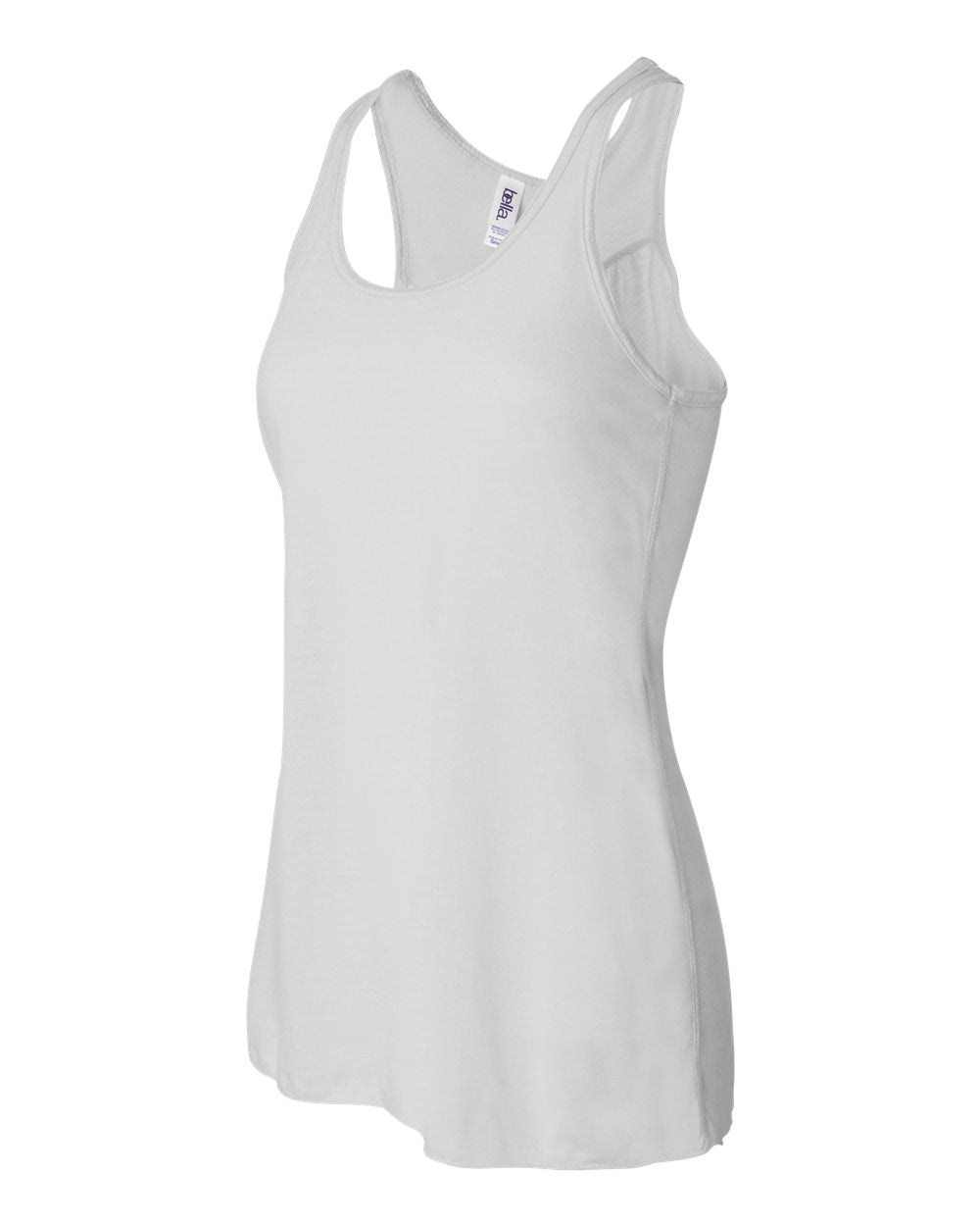 White Color Women's Flowy Racerback Tank
