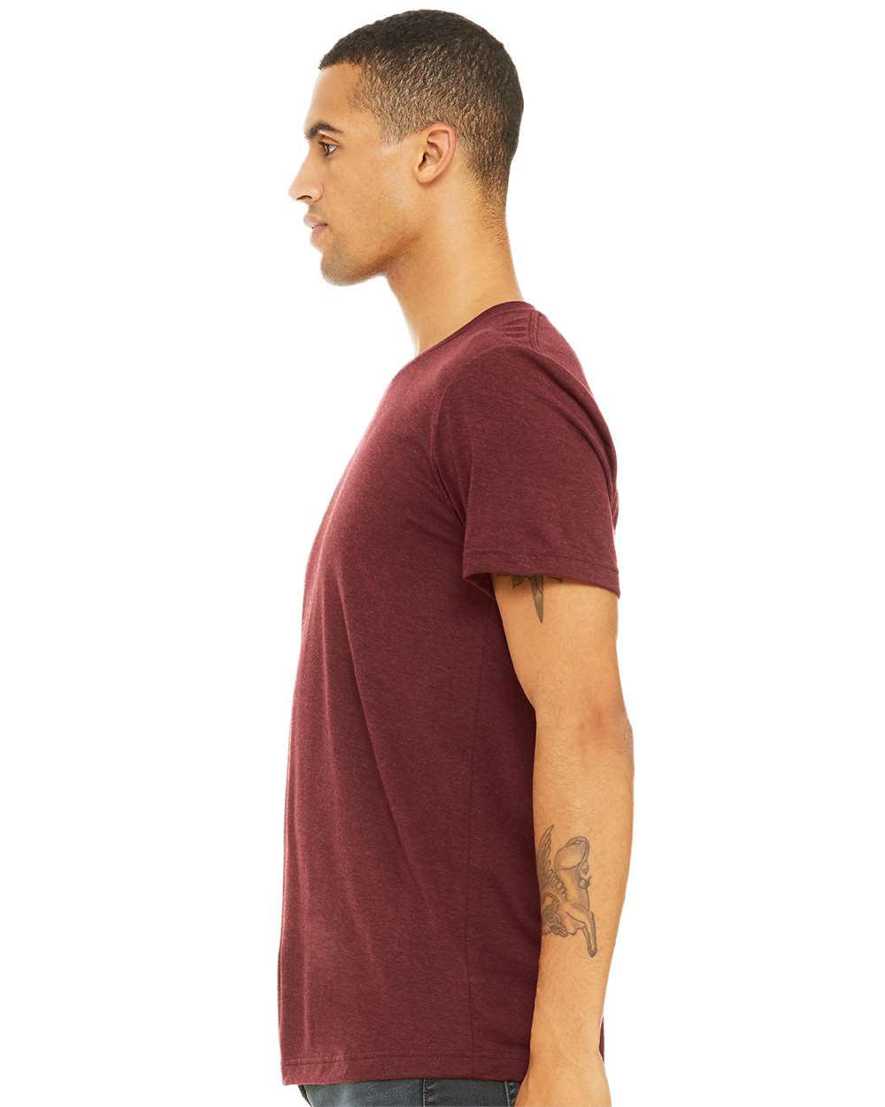 BELLA + CANVAS Unisex Triblend Tee 3413 mdl Cardinal Triblend Color Unisex Triblend Tee