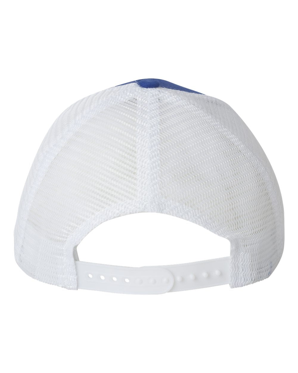Royal and White Color Valucap Mesh-Back Trucker Cap Back View