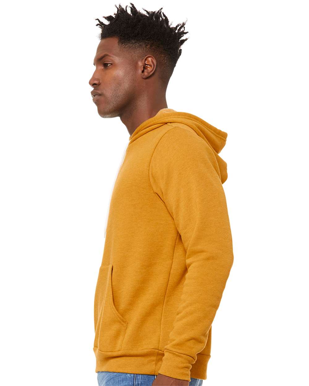 BELLA + CANVAS Unisex Sponge Fleece Hoodie 3719 #colormdl_Heather Mustard