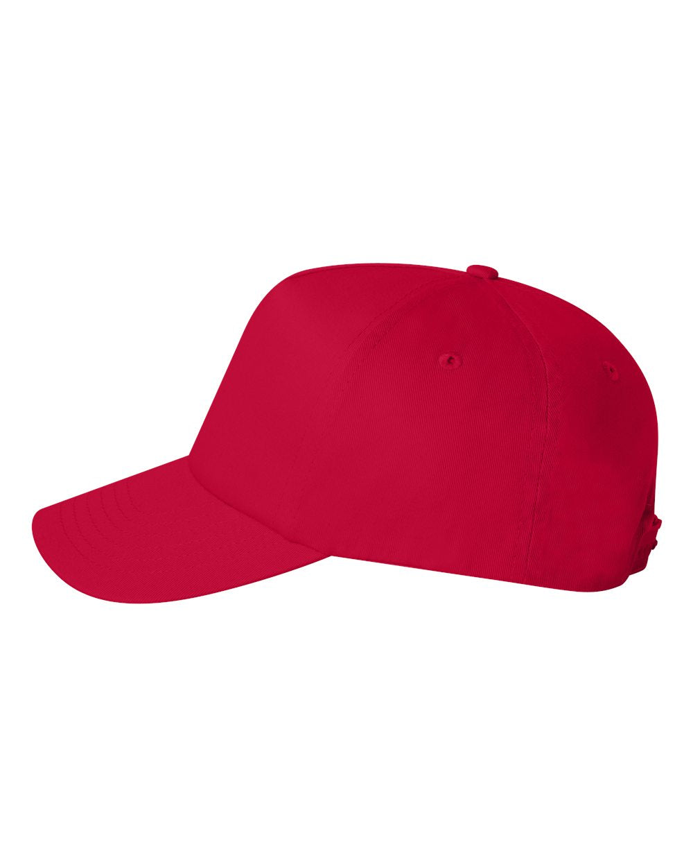 Valucap Five-Panel Twill Cap 8869 Red Color Valucap Five-Panel Twill Cap Side View
