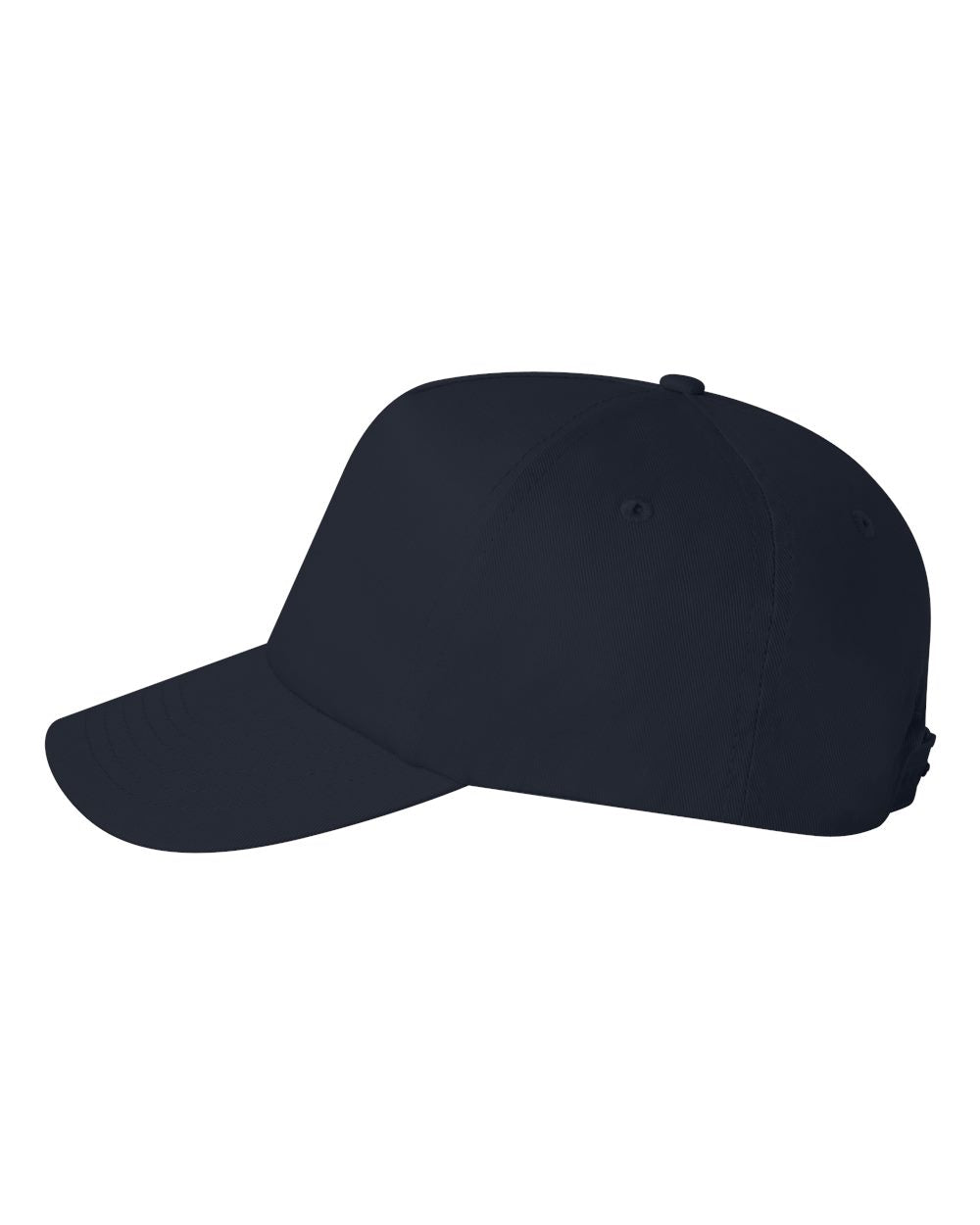 Navy Color Valucap Five-Panel Twill Cap Side View