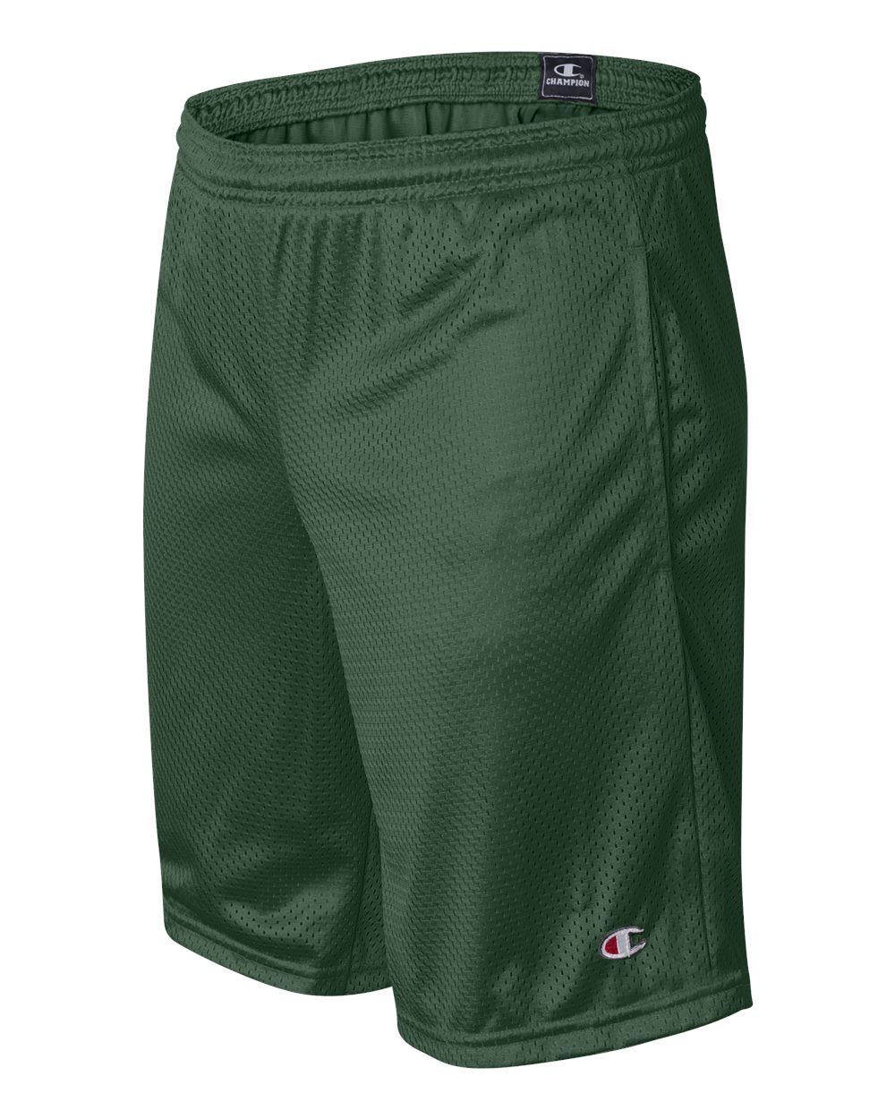 Champion Polyester Mesh 9" Shorts with Pockets S162 #color_Athletic Dark Green