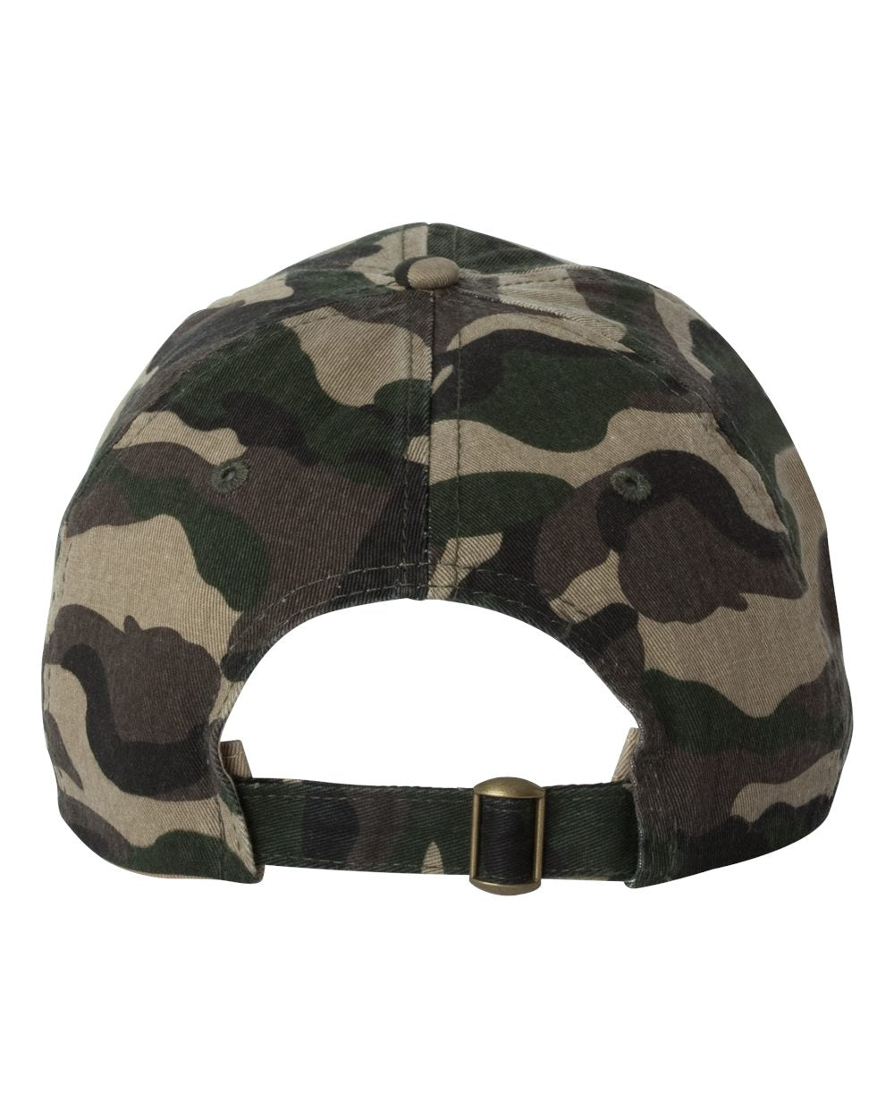 Green Camo Color Adult Bio-Washed Classic Dad’s Cap Back View