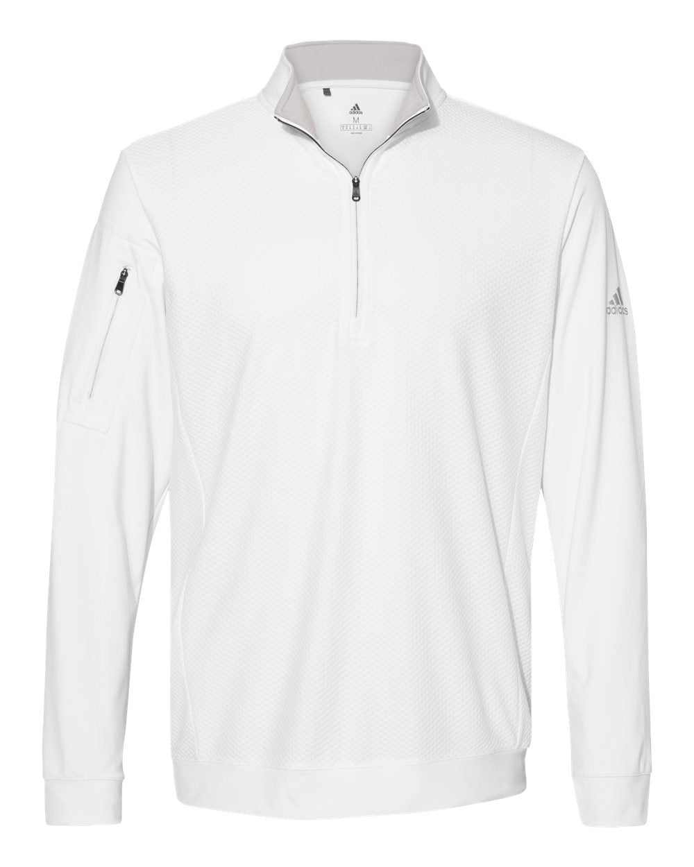 Adidas  A295 Performance Textured Quarter-Zip Pullover #color_White