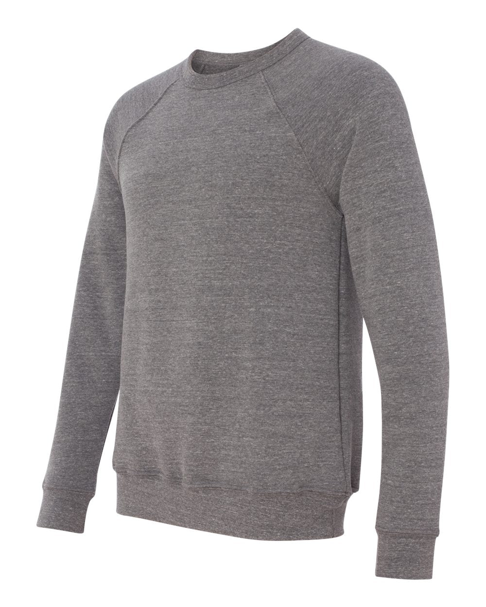 Grey Triblend Color Unisex Sponge Fleece Raglan Crewneck Sweatshirt