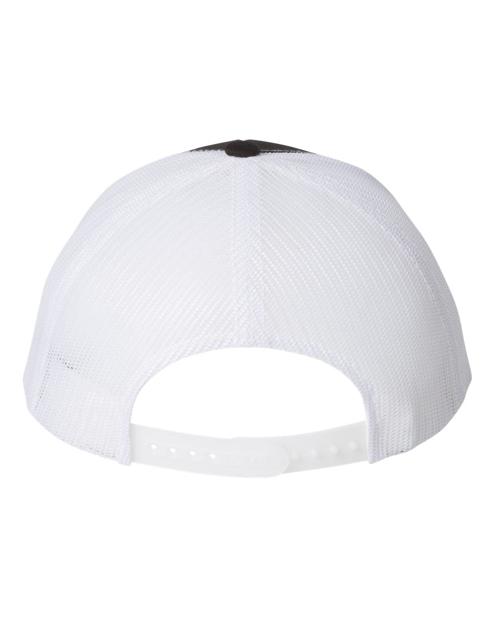 YP Classics Six-Panel Retro Trucker Cap 6606 Black and White Color Six-Panel Retro Trucker Cap Back View