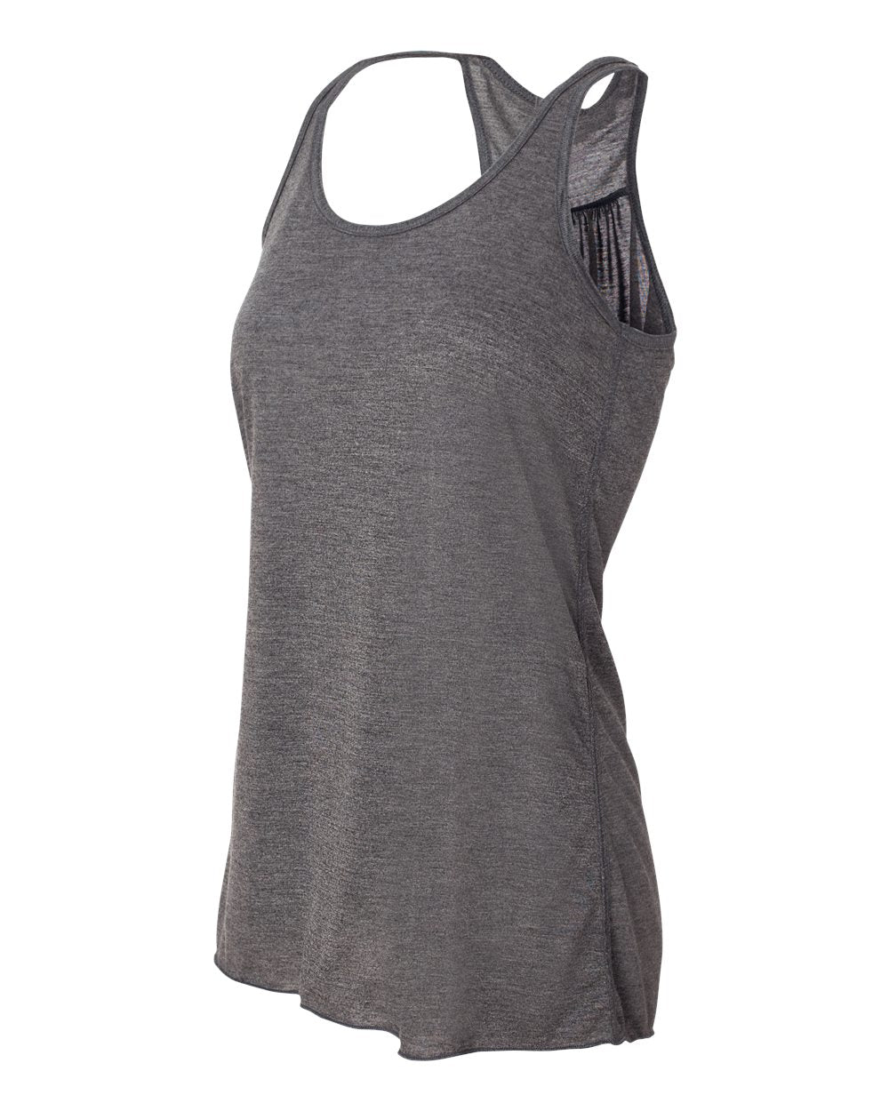 Dark Grey Heather Color Coral Color Women's Flowy Racerback Tank