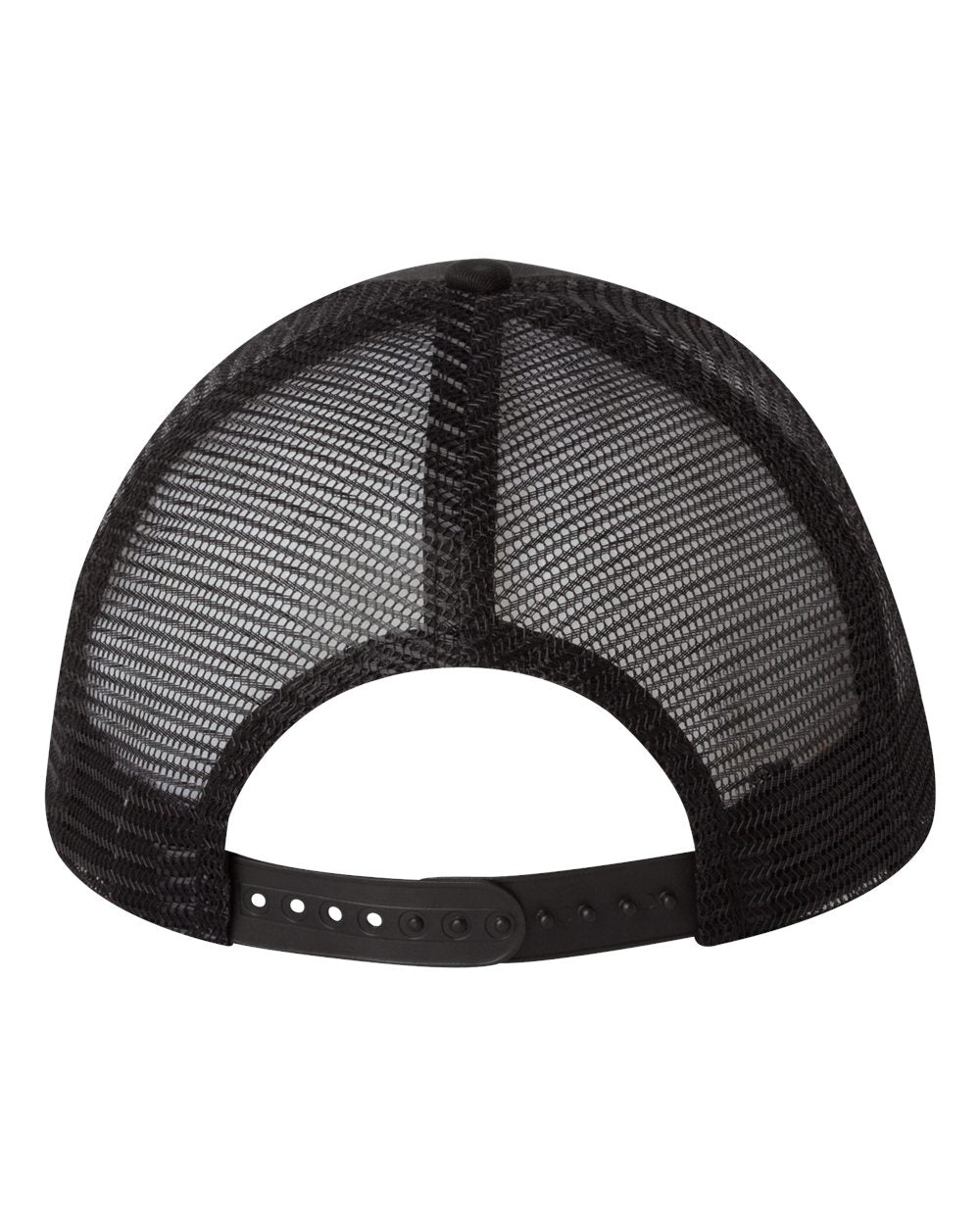Black Color Valucap Mesh-Back Trucker Cap Back View