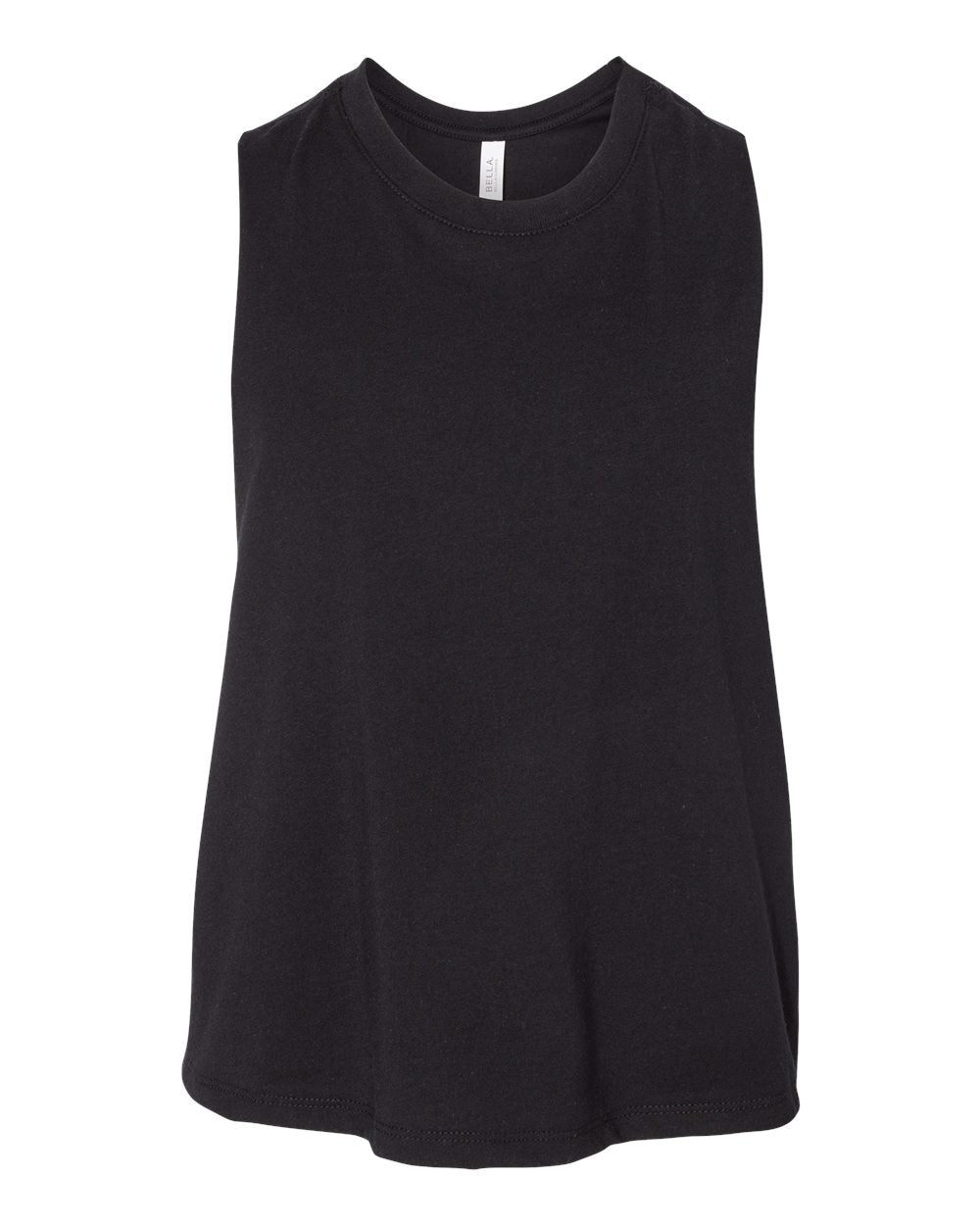 Solid Black Blend Color Women's Racerback Crop Tank