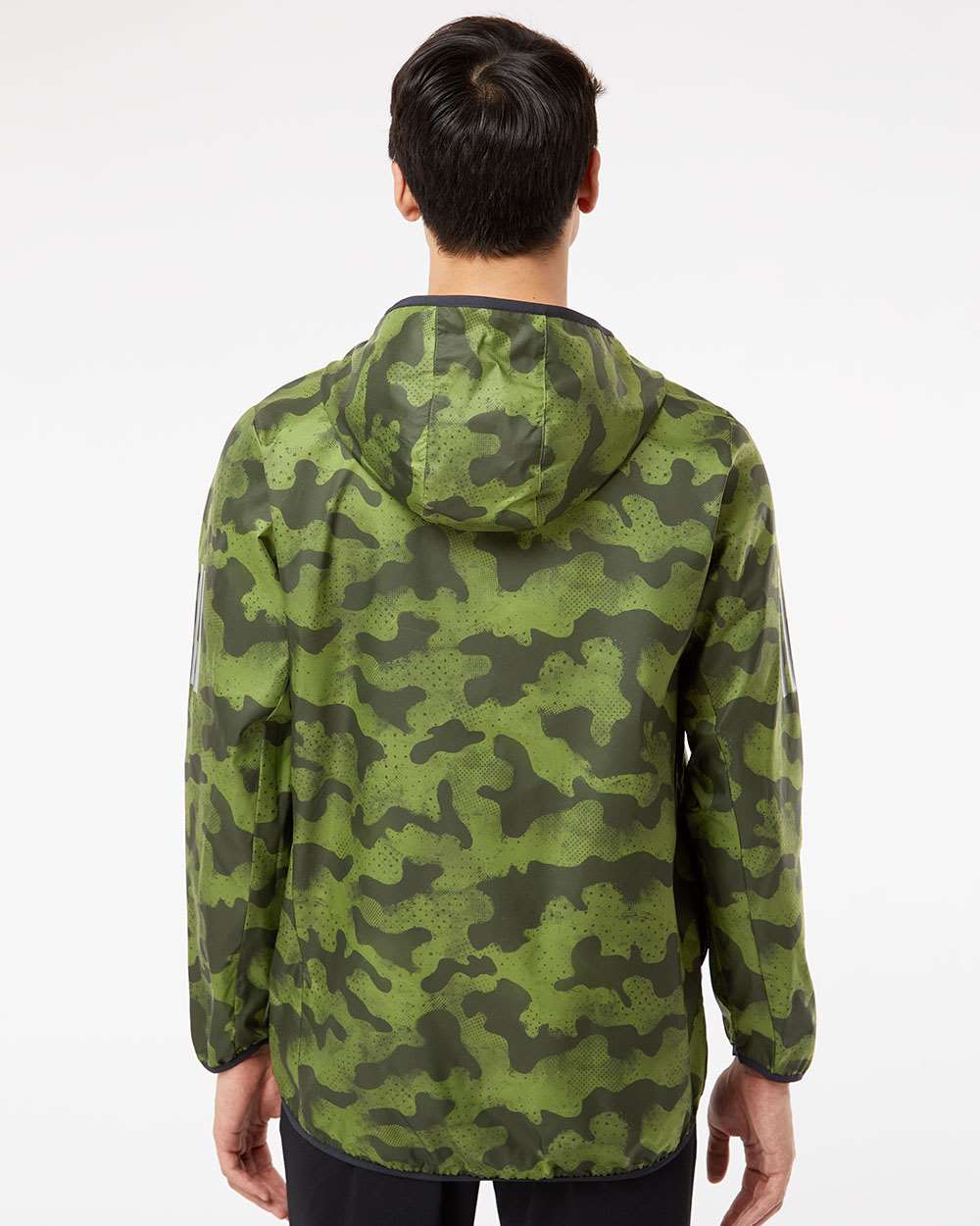 Adidas A524 Hooded Full-Zip Windbreaker #colormdl_Tech Olive/ Legend Earth