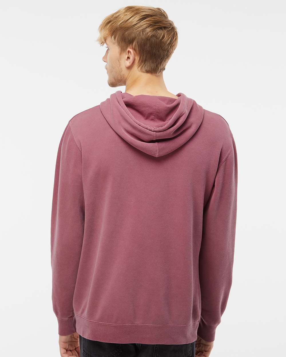 Independent Trading Co. Unisex Midweight Pigment-Dyed Hooded Sweatshirt PRM4500 #colormdl_Pigment Maroon
