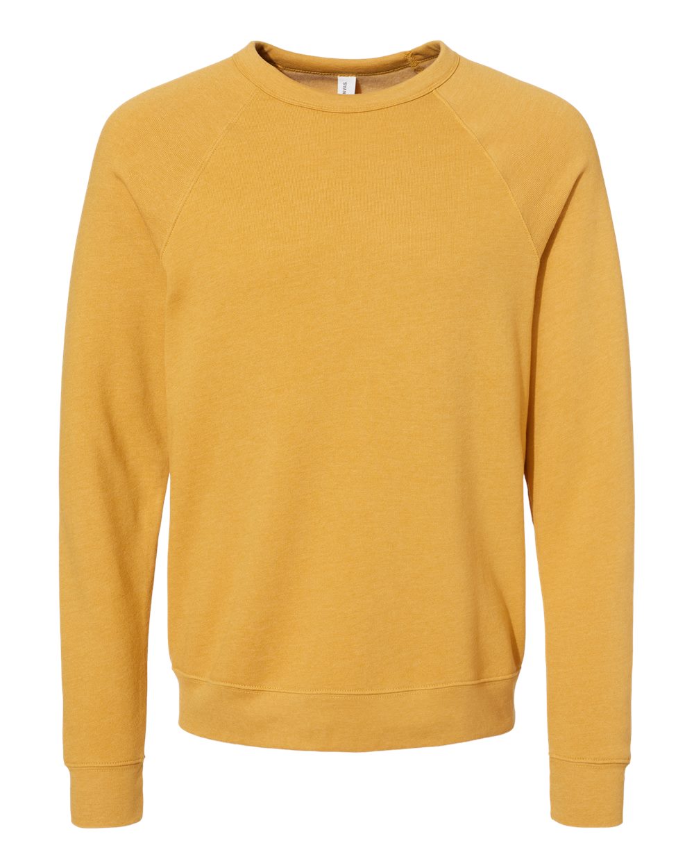 Heather Mustard Color Unisex Sponge Fleece Raglan Crewneck Sweatshirt