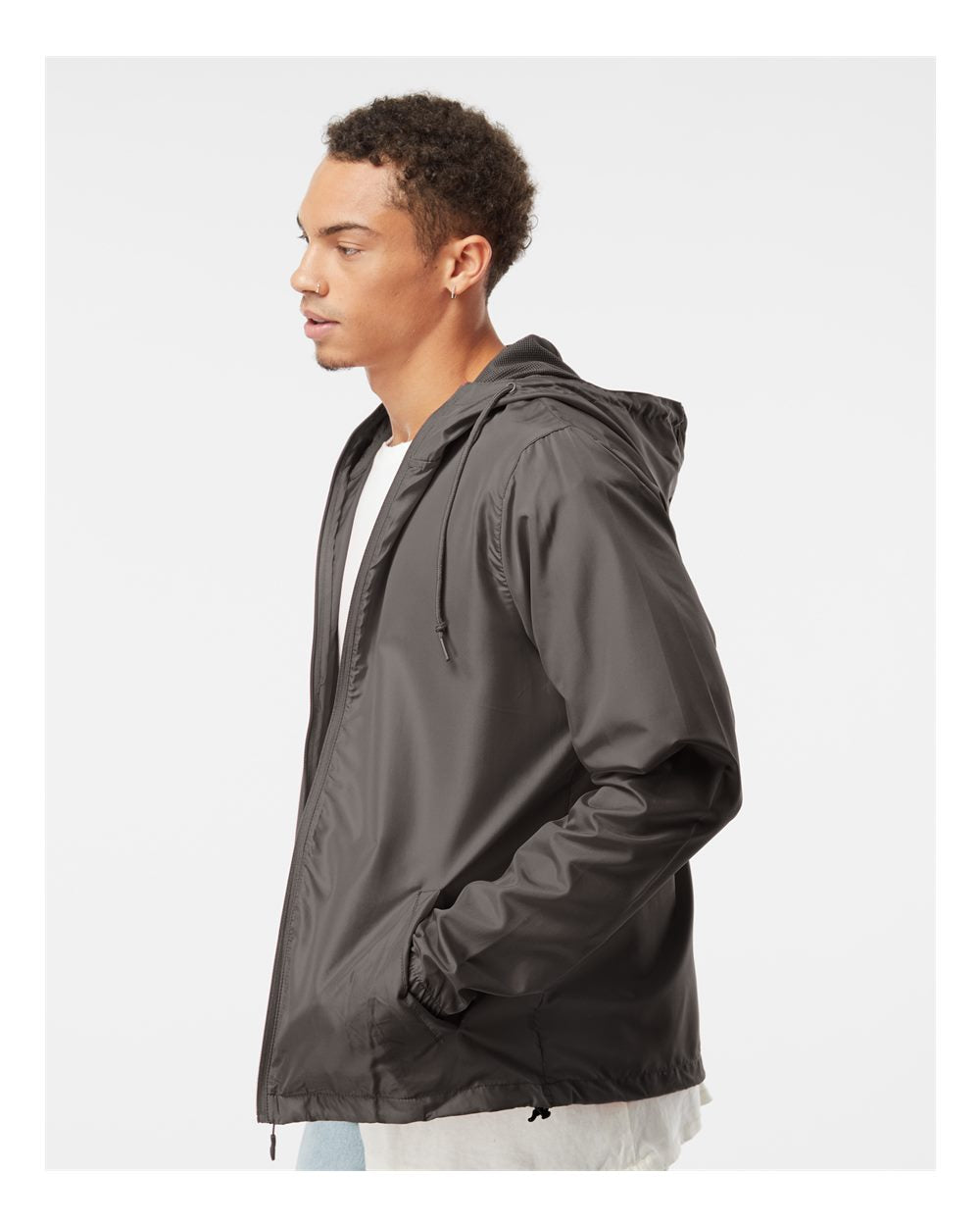 Independent Trading Co. Unisex Lightweight Windbreaker Full-Zip Jacket EXP54LWZ #colormdl_Graphite