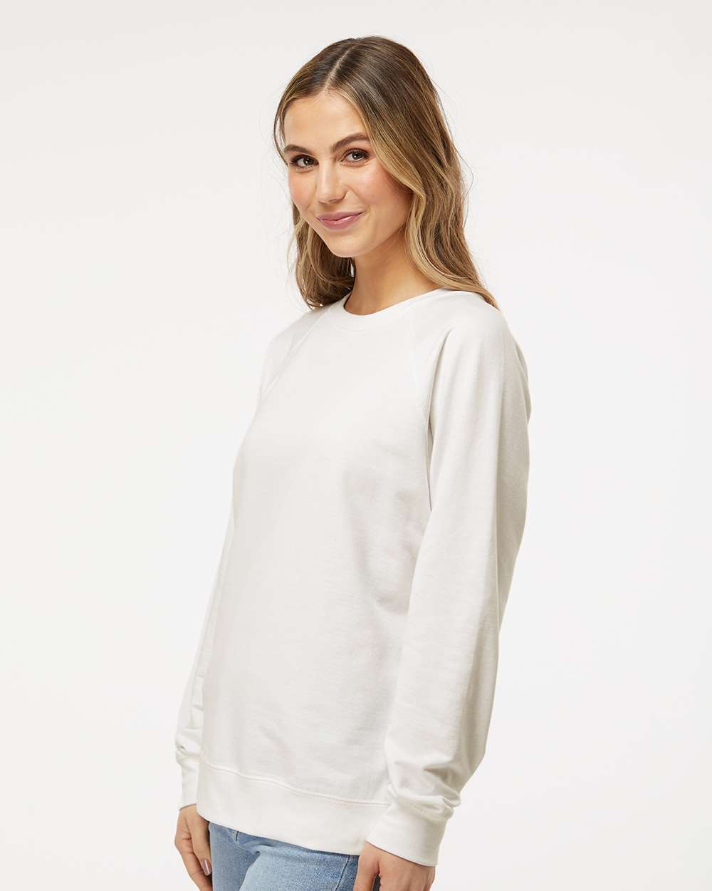 Independent Trading Co. Icon Unisex Lightweight Loopback Terry Crewneck Sweatshirt SS1000C #colormdl_Bone