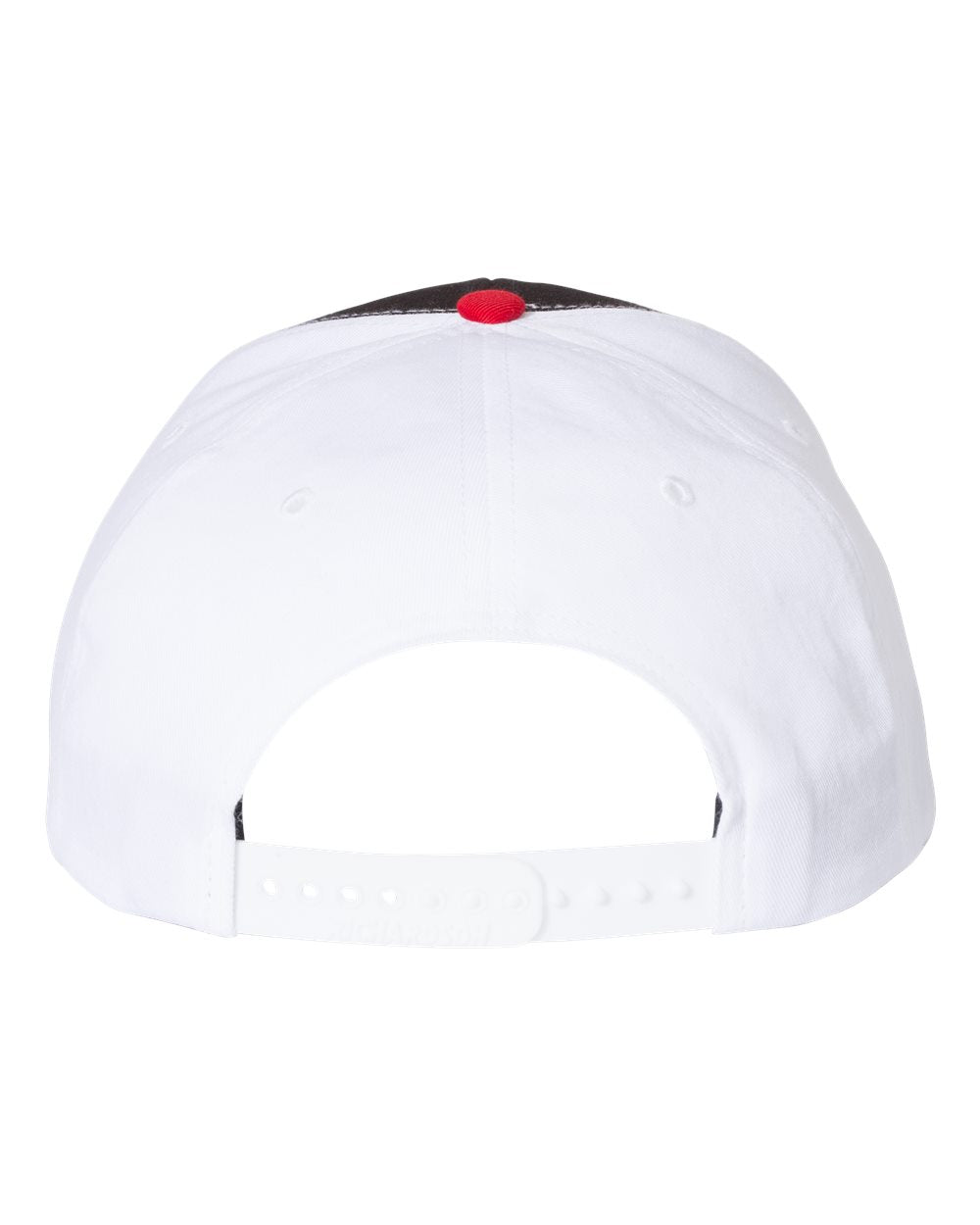 Richardson Twill Back Trucker Cap 312 Black and White, Red Color Richardson Twill Back Trucker Cap Back View