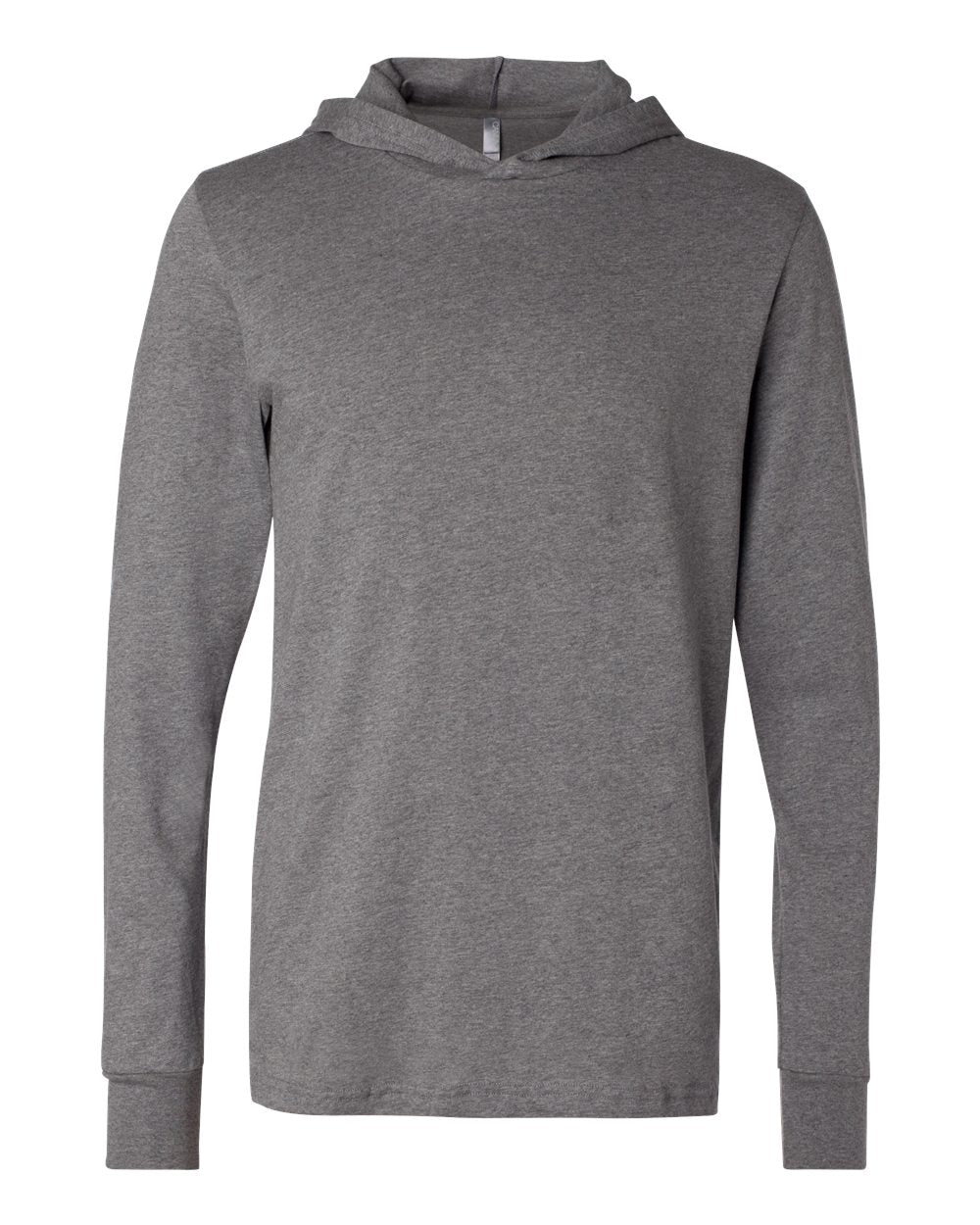BELLA + CANVAS Jersey Hooded Long Sleeve Tee 3512 #color_Deep Heather