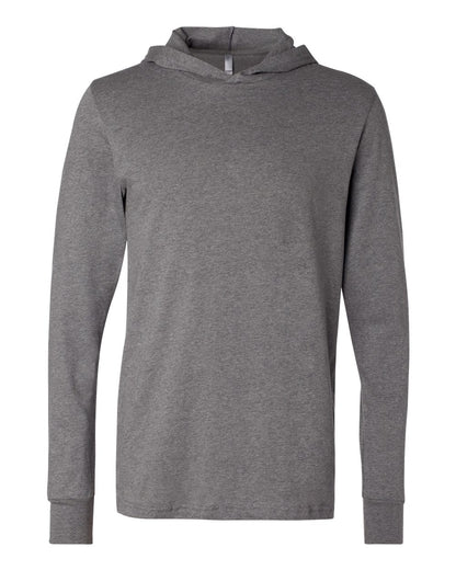 BELLA + CANVAS Jersey Hooded Long Sleeve Tee 3512 #color_Deep Heather