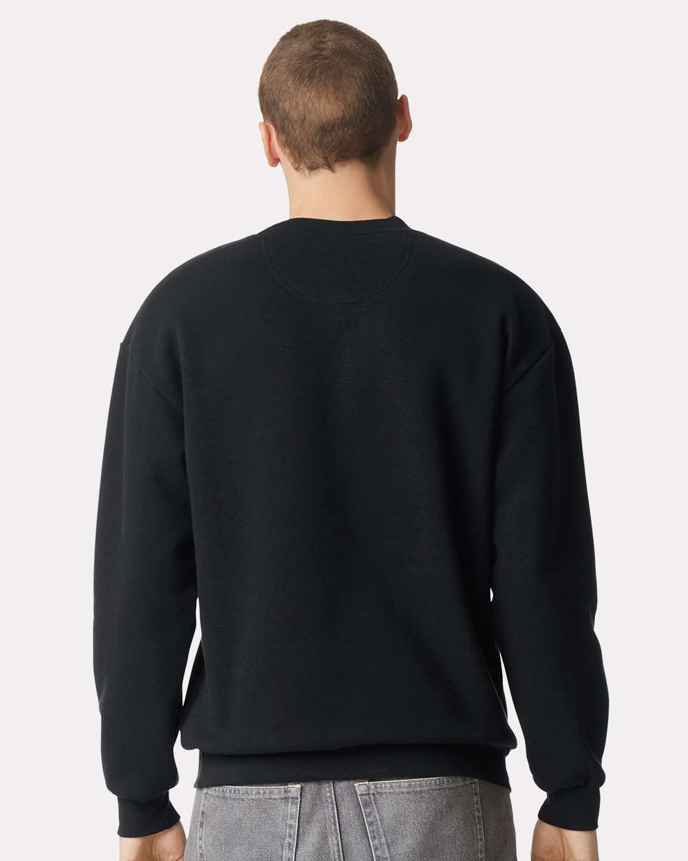 American Apparel ReFlex Fleece Crewneck Sweatshirt RF496 #colormdl_Black