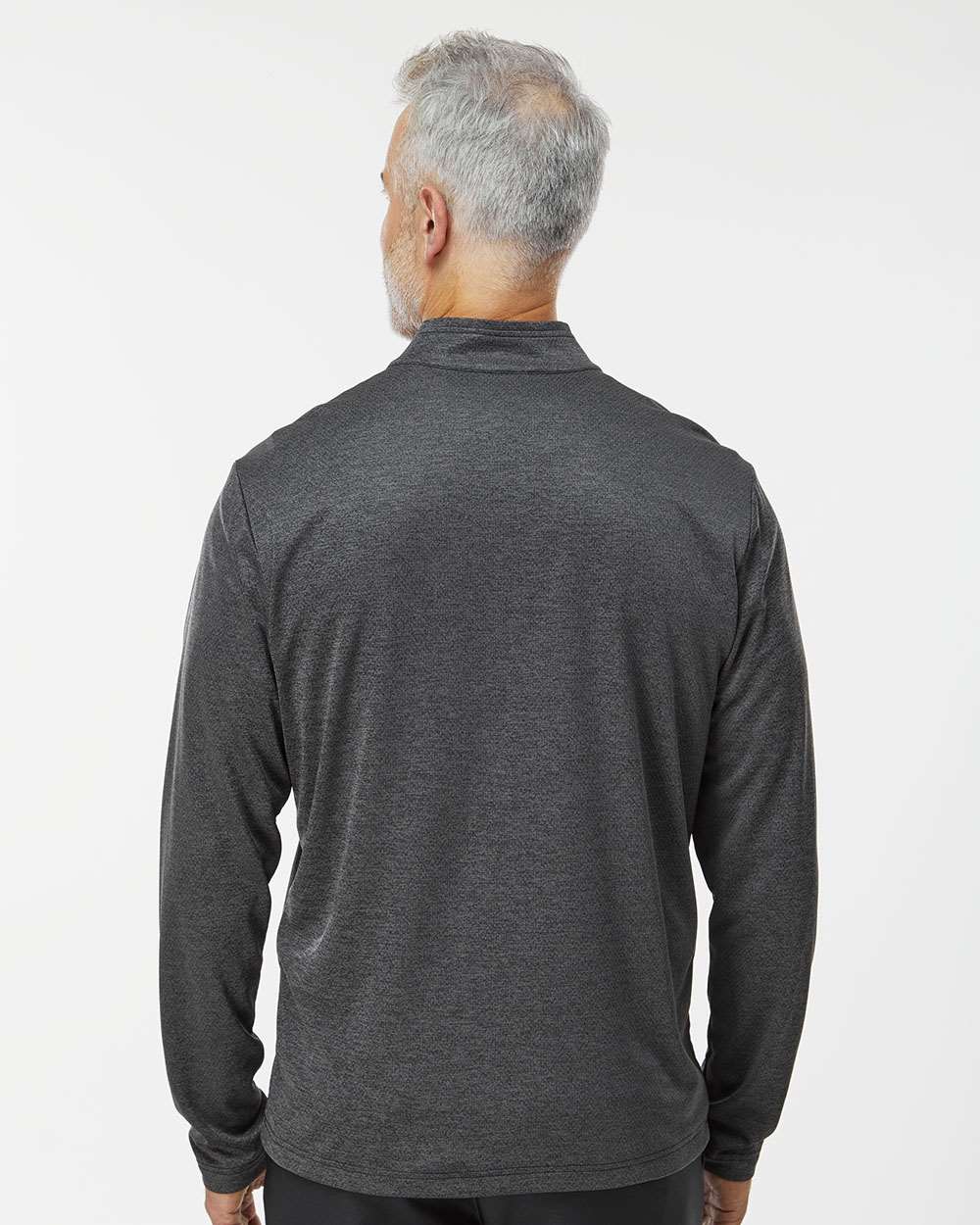 Adidas A593 Space Dyed Quarter-Zip Pullover #colormdl_Black Melange