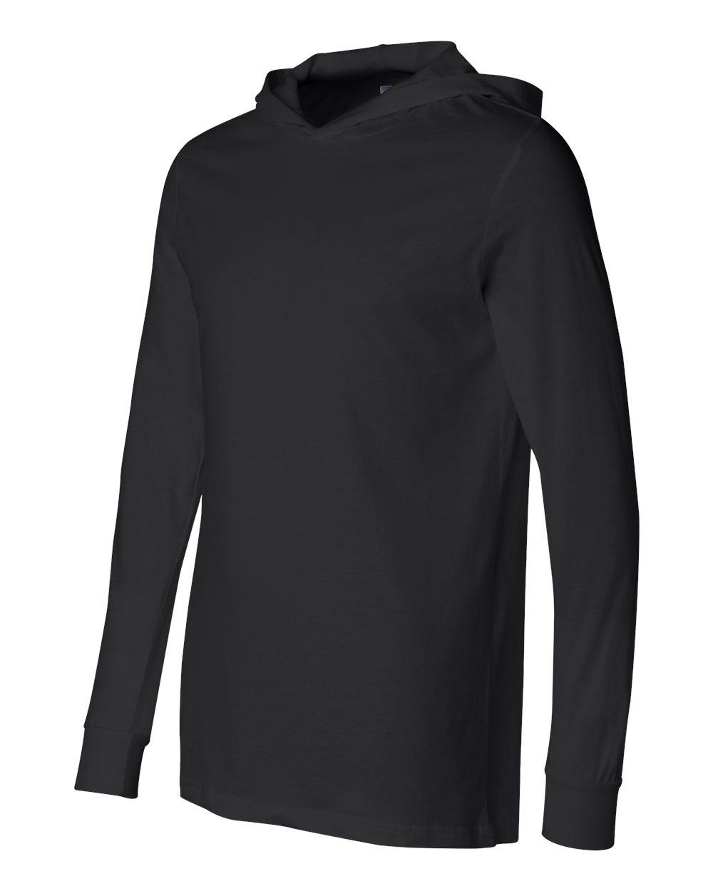 BELLA + CANVAS Jersey Hooded Long Sleeve Tee 3512 #color_Black