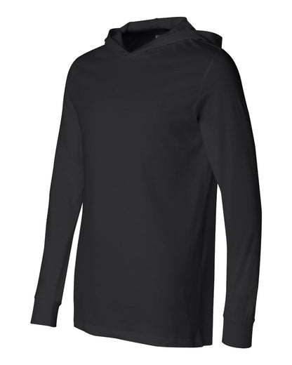 BELLA + CANVAS Jersey Hooded Long Sleeve Tee 3512 #color_Black