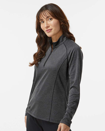 Adidas A594 Women's Space Dyed Quarter-Zip Pullover #colormdl_Black Melange