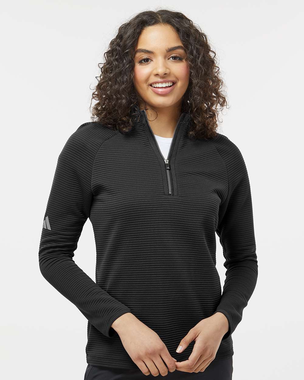 Adidas  A589 Women's Spacer Quarter-Zip Pullover #colormdl_Black