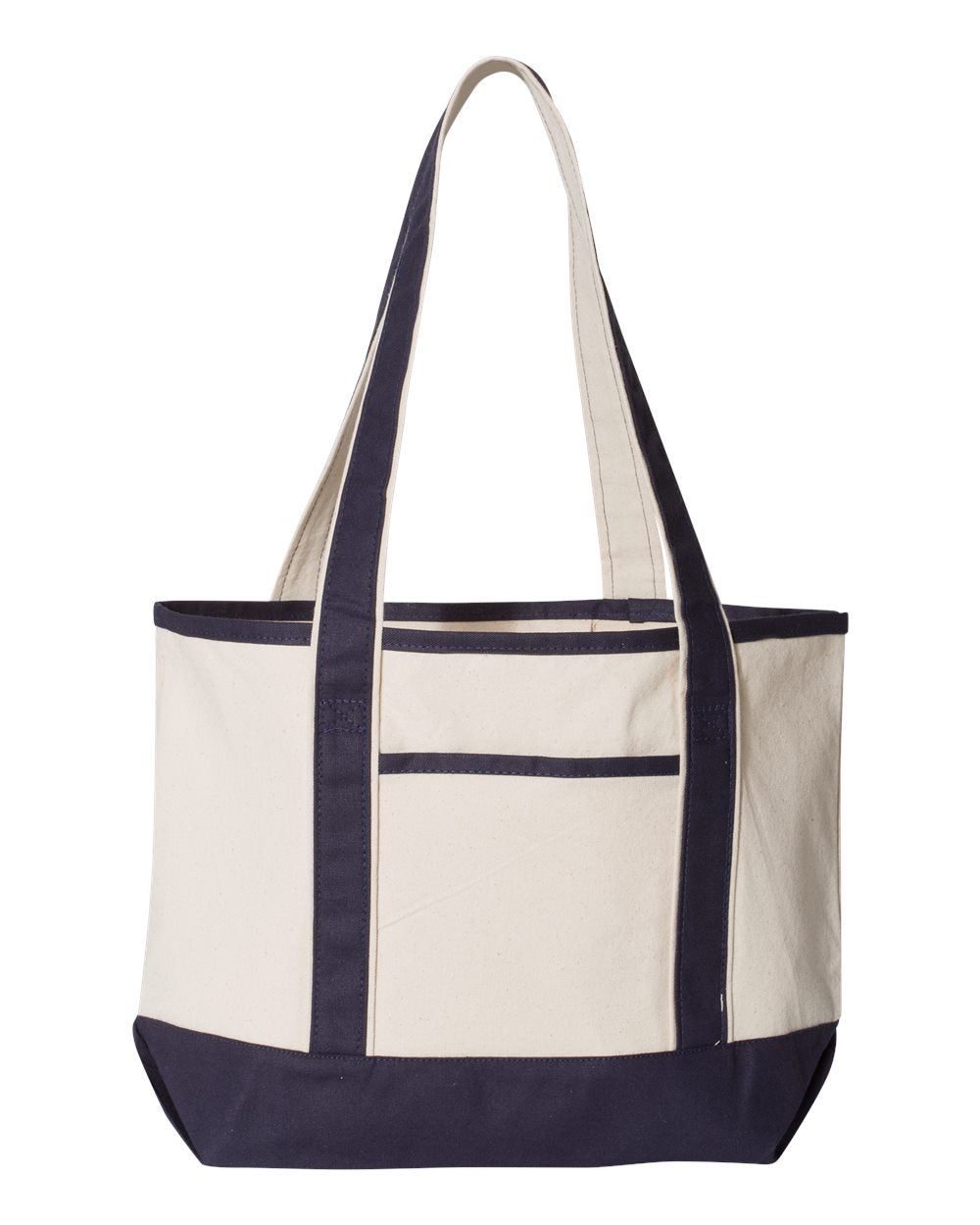 Q-Tees 20L Small Deluxe Tote Q125800 #color_Natural/ Navy
