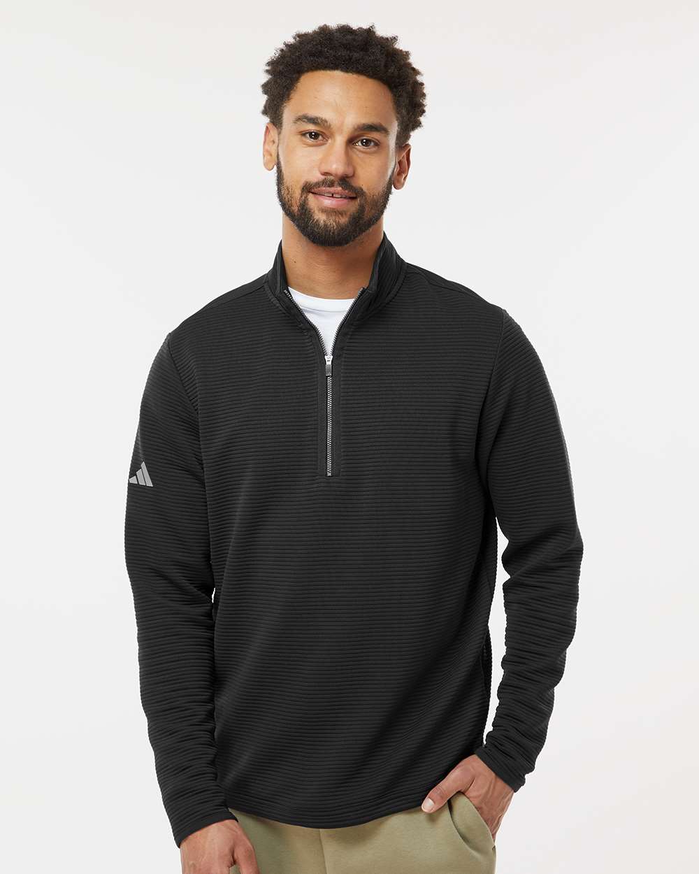 Adidas A588 Spacer Quarter-Zip Pullover #colormdl_Black