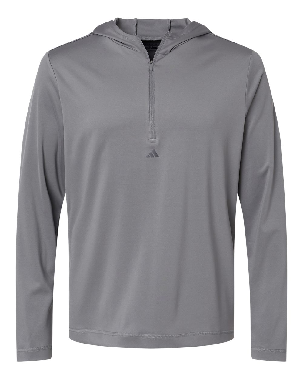 Adidas A596 Lightweight Performance Quarter-Zip Hooded Pullover #color_Grey Three