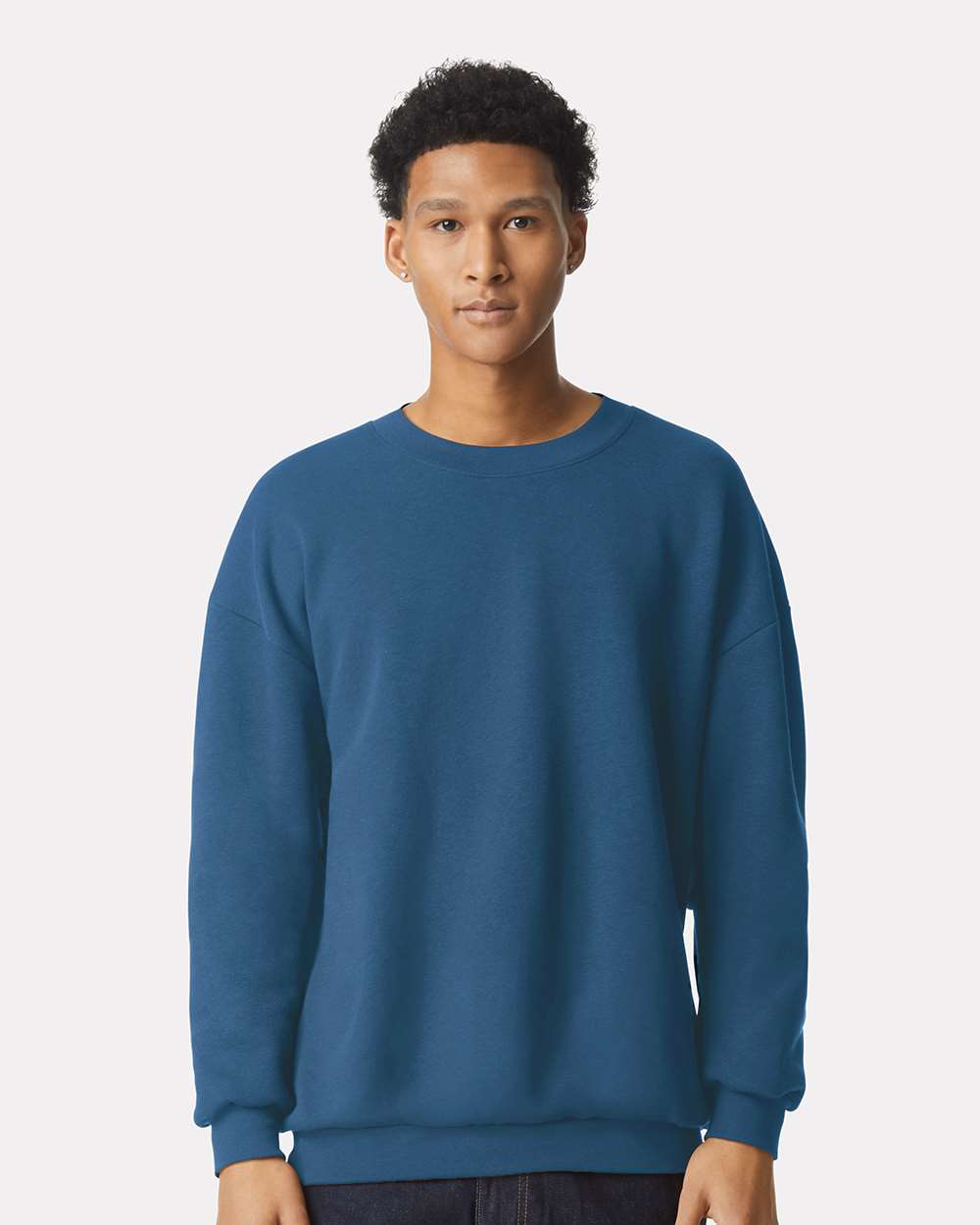 American Apparel ReFlex Fleece Crewneck Sweatshirt RF496 #colormdl_Sea Blue