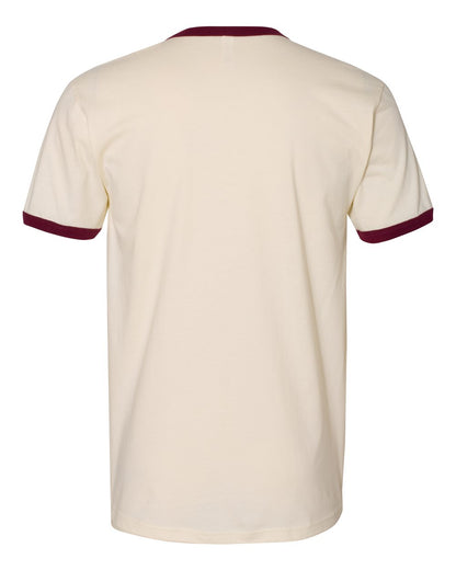 Next Level Cotton Ringer T-Shirt 3604 #color_Natural/ Maroon