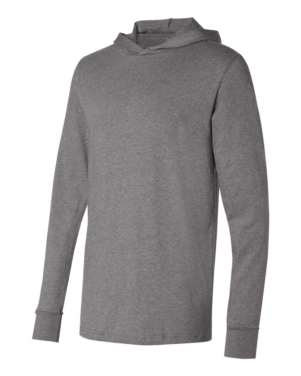BELLA + CANVAS Jersey Hooded Long Sleeve Tee 3512 #color_Deep Heather