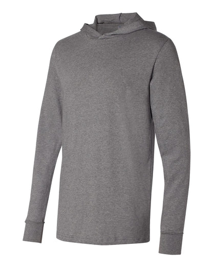 BELLA + CANVAS Jersey Hooded Long Sleeve Tee 3512 #color_Deep Heather