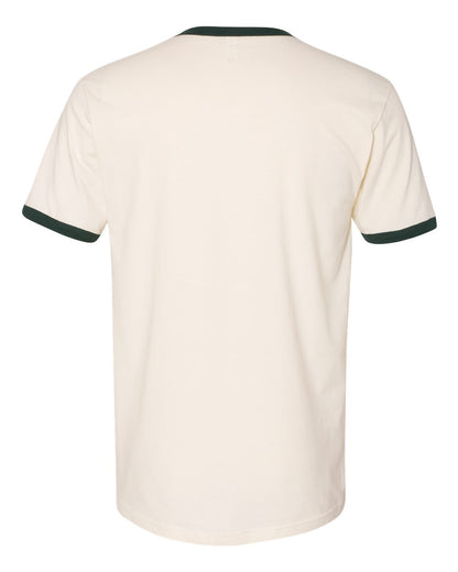 Next Level Cotton Ringer T-Shirt 3604 #color_Natural/ Forest Green